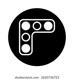 Abstract illustration depicting a modern camera lens arrangement design concept with circular elements within a round frame in black and white