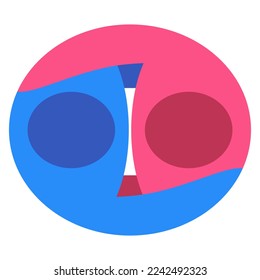 Abstract illustration depicting two people hugging