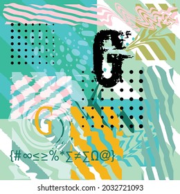 Ilustración abstracta de elementos de diseño de rayas, puntos y diseño gráfico de fondo rosa y azul, patrón, patrón textil, impresión