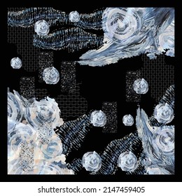 Abstract illustration design with modern style and beautiful color, great for hijab, scarf, dress, or other designs