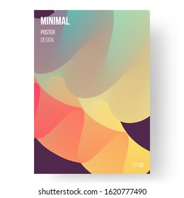 Abstract illustration, design of poster. Creative concept. Colorful wavy 3d form. Presentation, placard and banner. Eps10 vector.