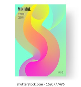Abstract illustration, design of poster. Creative concept. Colorful wavy 3d form. Presentation, placard and banner. Eps10 vector.