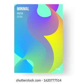 Abstract illustration, design of poster. Creative concept. Colorful wavy 3d form. Presentation, placard and banner. Eps10 vector.