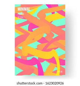 Abstract illustration, design of poster. Creative concept. Colorful wavy 3d form. Presentation, placard and banner. Eps10 vector.