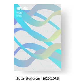 Abstract illustration, design of poster. Creative concept. Colorful wavy 3d form. Presentation, placard and banner. Eps10 vector.