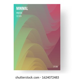 Abstract illustration, design of poster. Creative concept. Colorful wavy 3d form. Presentation, placard and banner. Eps10 vector.