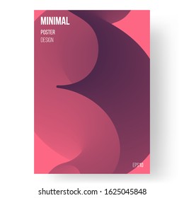 Abstract illustration, design of poster. Creative concept. Colorful wavy 3d form. Presentation, placard and banner. Eps10 vector.