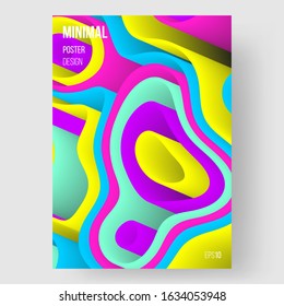 Abstract illustration, design of poster. Creative concept. Colorful wavy 3d form.  Eps10 vector.