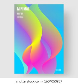 Abstract illustration, design of poster. Creative concept. Colorful wavy 3d form.  Eps10 vector.