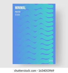 Abstract illustration, design of poster. Creative concept. Colorful wavy 3d form.  Colors name: United Nation blue, Medium turquoise. Eps10 vector.