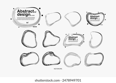 Abstract illustration, design, shape, circle, line, graphic, art, bacteria, virus, icon, germ, plankton, parasite, biology, sperm, and graphic element vector