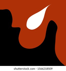 Abstract illustration of devil eating human soul