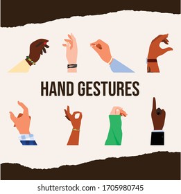 abstract illustration of different hand gestures