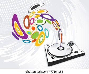 Abstract illustration of a dj-mixer, vector