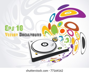 Abstract illustration of a dj-mixer, vector