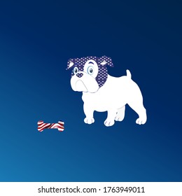 Abstract illustration of a dog and a bone,