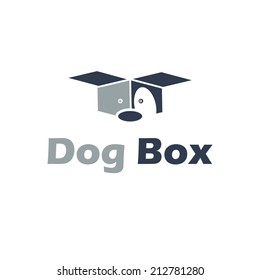 Abstract illustration of dog from box