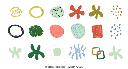 Abstract illustration with doodle freeform shapes for wallpaper design. Geometric shape. Minimalist style vector print