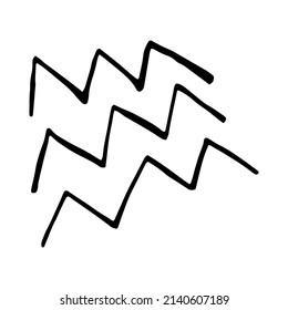 Ilustración abstracta en estilo doodle: líneas rotas, zigzag. Composición de vectores para el diseño de envases, postales, medios sociales