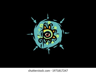 Abstract illustration drawing of one eye design