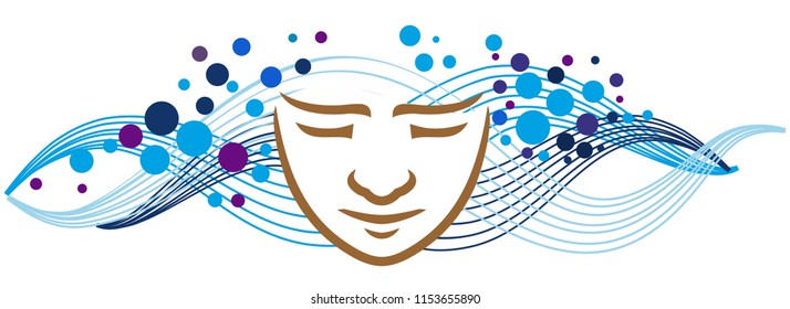 abstract illustration of a dreamed face
