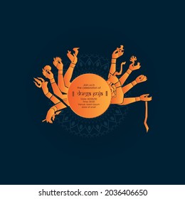 abstract illustration of durga puja.