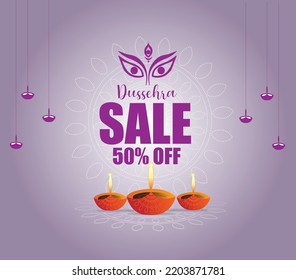 abstract illustration of dussehra sale banner. vector