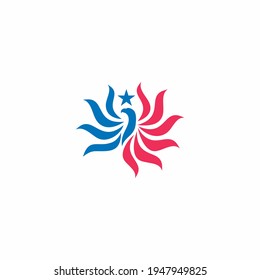 Abstract Illustration of the Eagle logo design template, Falcon icon Vector
