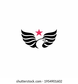 Abstract Illustration of the Eagle logo design template, Falcon icon Vector
