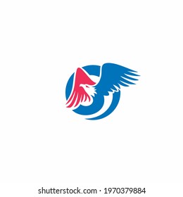 Abstract Illustration of the Eagle logo design template, Falcon icon Vector