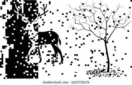 Abstract illustration of elk squares