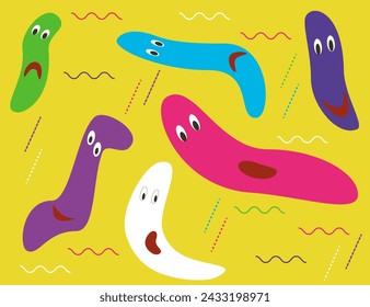 Abstract illustration
emoticons in the form of flames, vector drawing