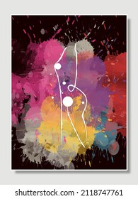 Abstract illustration Eps 10 background splash watercolor wall art, luxury paintbrush design