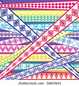 Abstract illustration with ethnic colored textures