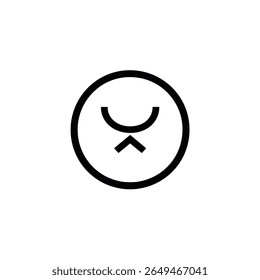 Uma ilustração abstrata com uma arte circular em negrito que inclui duas linhas curvas e duas formas de seta apontando para cima em um fundo branco.