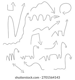Ilustración Abstractas con diversas líneas y flechas para fines de diseño artístico. EPS 10