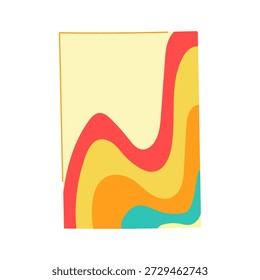 Abstract illustration featuring flowing, wavy lines in a vibrant retro color palette, creating a dynamic and groovy background for various design applications