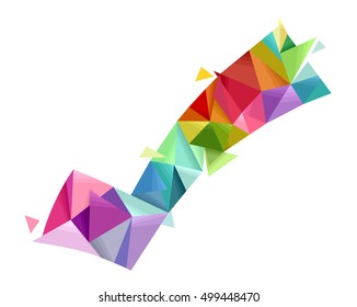 Abstract Illustration Featuring a Large Check Mark Made of Brightly Colored Geometric Shapes