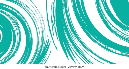 Eine abstrakte Illustration mit großen, strukturierten kreisförmigen Pinselstrichen in einer lebendigen, roten Farbe auf einfachem, weißem Hintergrund.