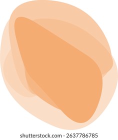 An abstract illustration featuring layered organic shapes in warm, translucent orange and peach tones