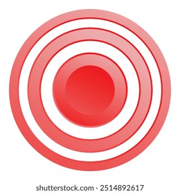 Abstract illustration featuring multiple red gradient concentric circles creating a target effect on a white background