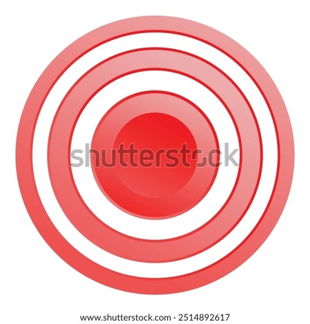 Abstract illustration featuring multiple red gradient concentric circles creating a target effect on a white background