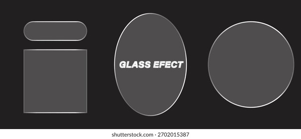 Ilustración Abstractas que presenta varias formas geométricas con una textura de efecto de vidrio elegante y moderno sobre un fondo neutro.