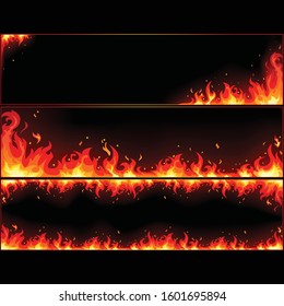 Abstract illustration of fire flames in different sizes