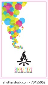 Abstract illustration of  fire. Place for your text.