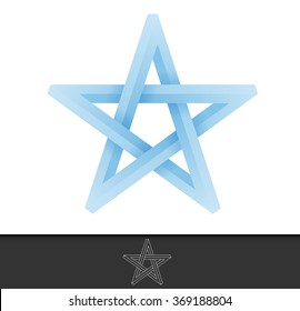 Abstrakte Illustration eines Fünf-Spitzsterns in unendlicher Zyklusform