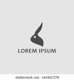 VECTOR DE DISEÑO DE LOGOTIPO DE RABITA PLANA ABSTRACTA