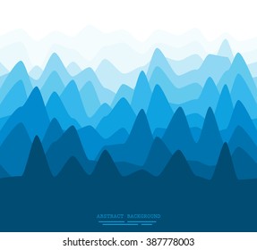 Ilustración abstracta de un patrón de paisaje de montaña plano