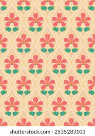 Abstract illustration of floral Seamless geometric pattern with floral