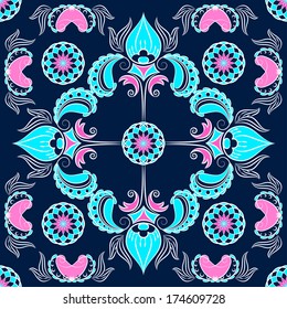 Abstract Illustration Floral Seamless Pattern